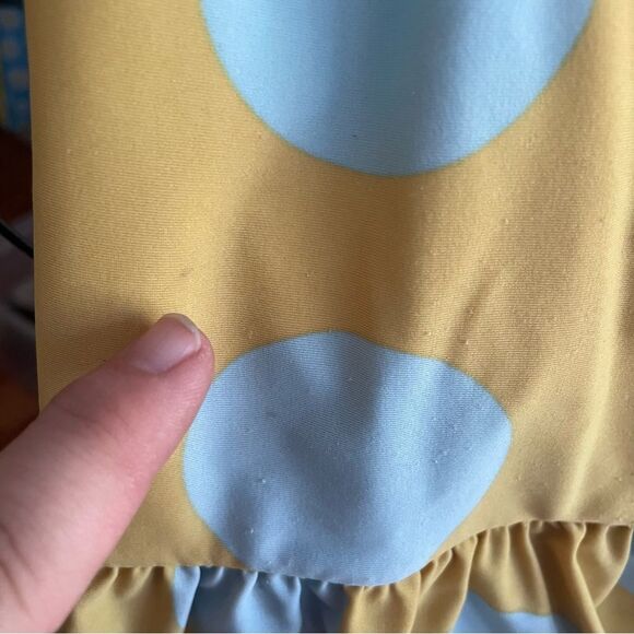 Matilda Jane Polka Dot Halter One Piece Blue Yellow Bathing Suit Girls 4T - Picture 5 of 8